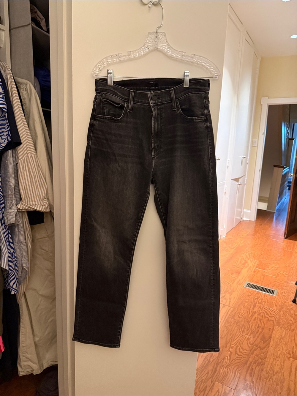 MOTHER The Ditcher Zip Ankle Jeans - Charcoal